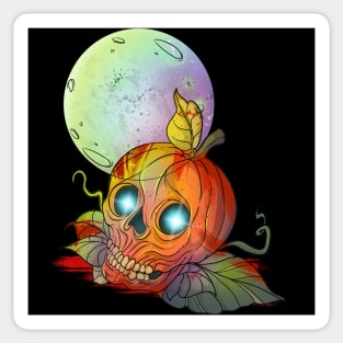 Scary Pumpkin Skull Sticker